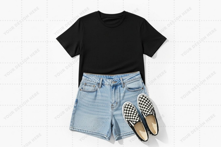 Black Tshirt Mockup Image 22