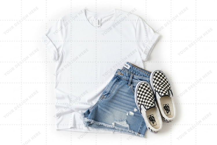 White Tshirt Mockup Image 14