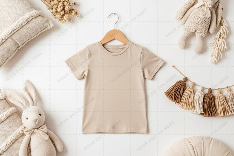 Neutral baby t-shirt mockup