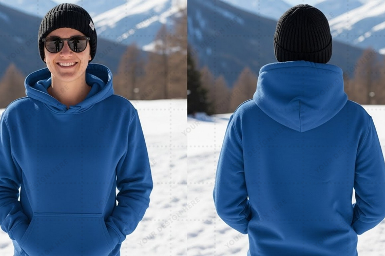 Blue hoodie mockup design