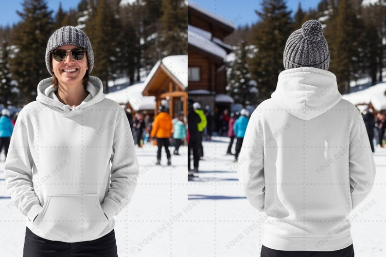 White hoodie t-shirt mockup design