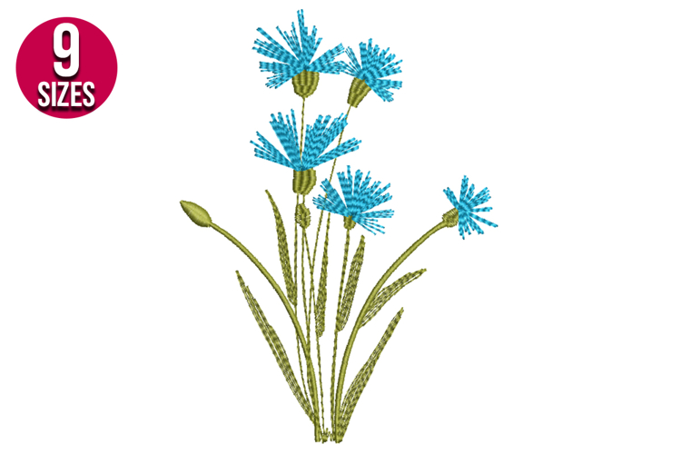 Meadow Flowers Machine Embroidery Design - 9 sizes