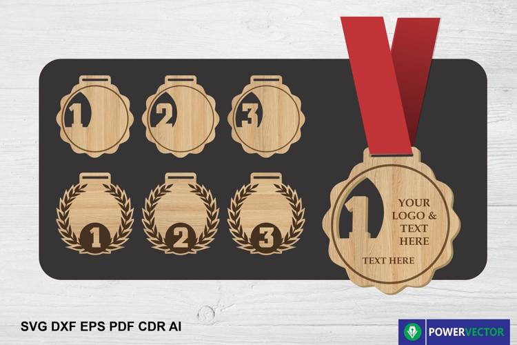 Medal Laser Cutting Template | Medal Shapes SVG