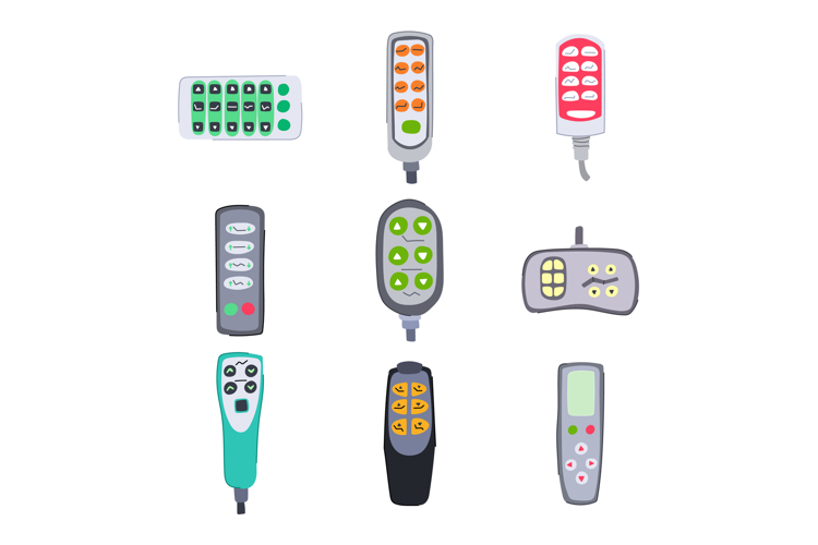 medical bed control set cartoon