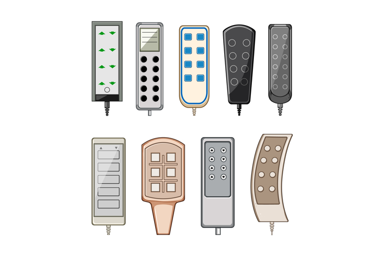 medical bed control set cartoon