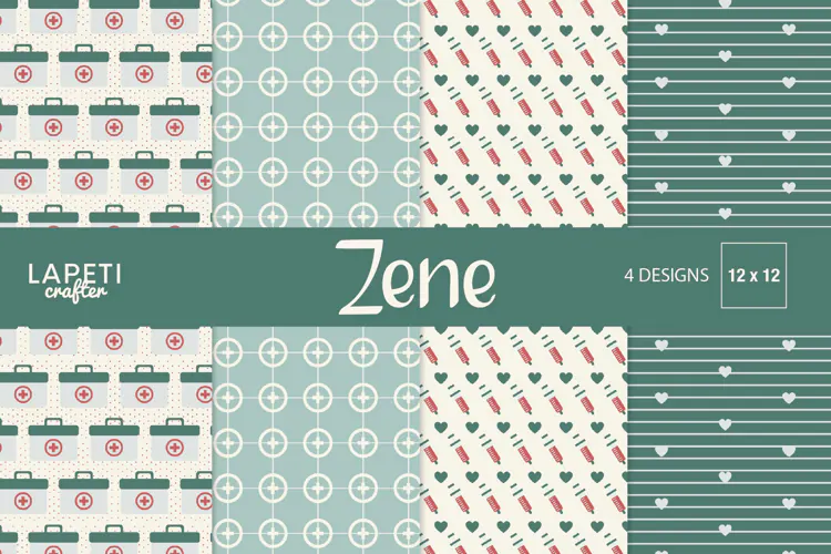 Medical Digital Paper | First Aid & Syringe Patterns