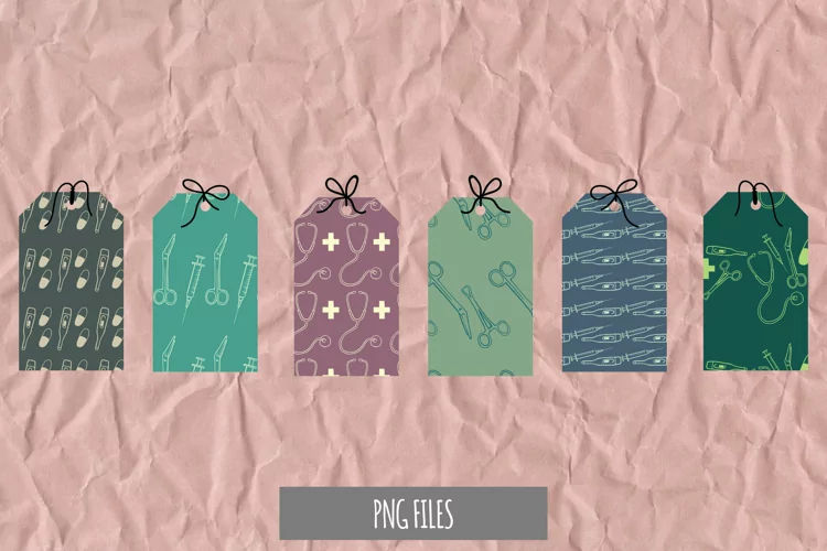 Medical Seamless Pattern Shaped Tags