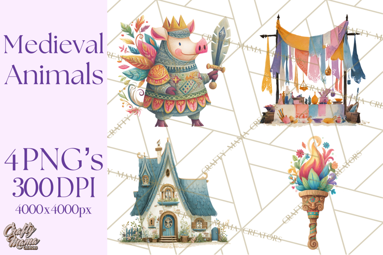 Medieval Animal Knights Heraldic Woodland Creatures Fantasy