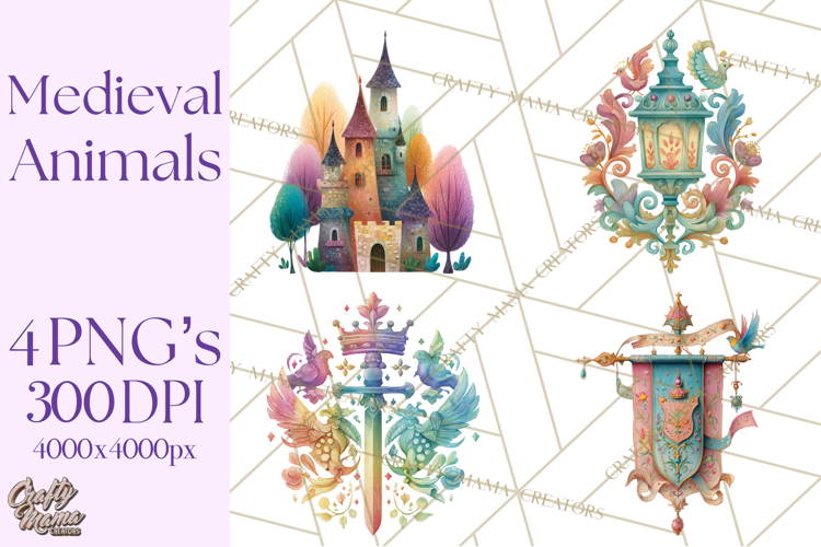 Medieval Animal Knights Heraldic Woodland Creatures Fantasy