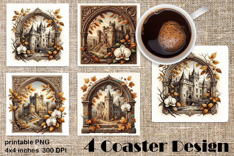 Medieval Castle Coaster PNG | Gothic Fantasy Sublimation