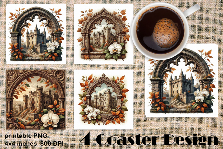 Medieval Castle Coaster PNG | Gothic Fantasy Sublimation