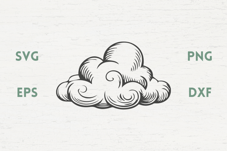 Engraved Cloud SVG