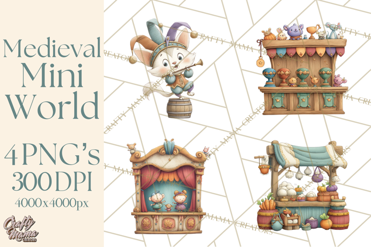 Medieval Fairground Animal Clipart PNG, Cute Animal Png