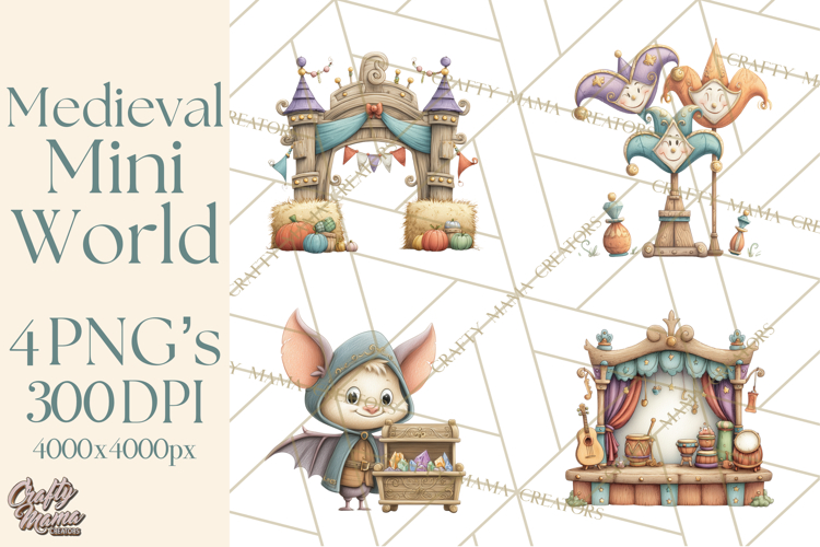 Medieval Fairground Animal Clipart PNG, Cute Animal Png