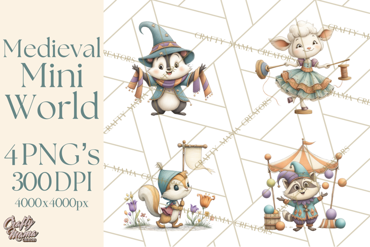 Medieval Fairground Animal Clipart PNG, Cute Animal Png