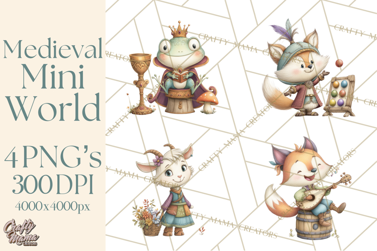 Medieval Fairground Animal Clipart PNG, Cute Animal Png