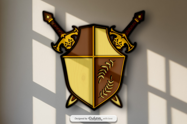 Medieval Sword Layered SVG - Laser Cut 3D Fantasy Wall Art