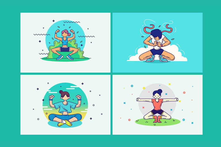Meditation Calm Lifestyle Illustrations