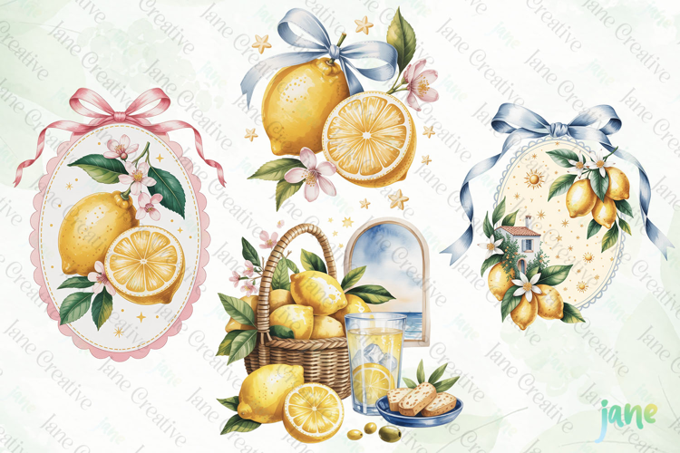 Mediterranean Cottage Lemon Clipart PNG