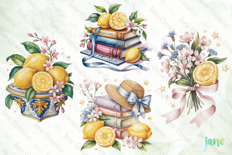 Mediterranean Cottage Lemon Clipart PNG
