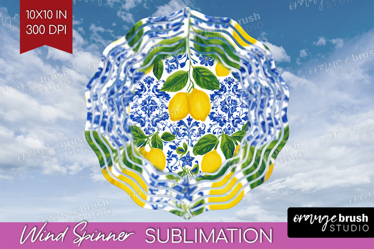Mediterranean Wind Spinner Sublimation PNG - Summer Round