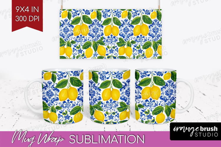 Mediterranean Mug Wrap - Summer Mug PNG Sublimation