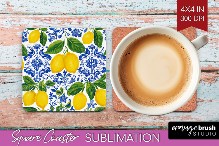 Mediterranean Square Coaster - Summer Coaster PNG
