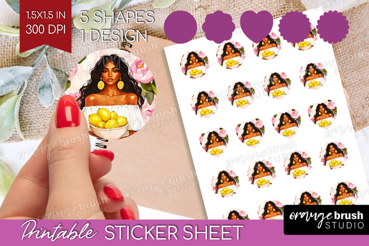 Mediterranean Round Sticker - Summer Printable Sticker Sheet