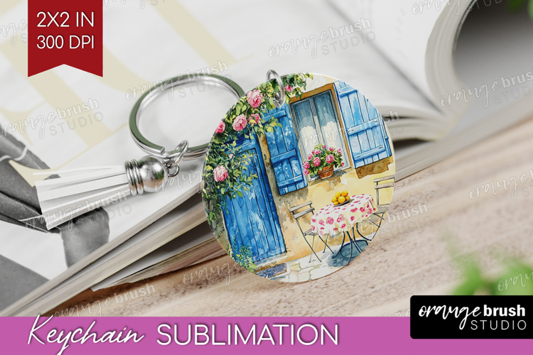 Mediterranean Keychain PNG - Summer Keychain Sublimation