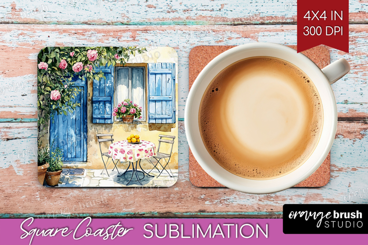 Mediterranean Square Coaster - Summer Coaster PNG