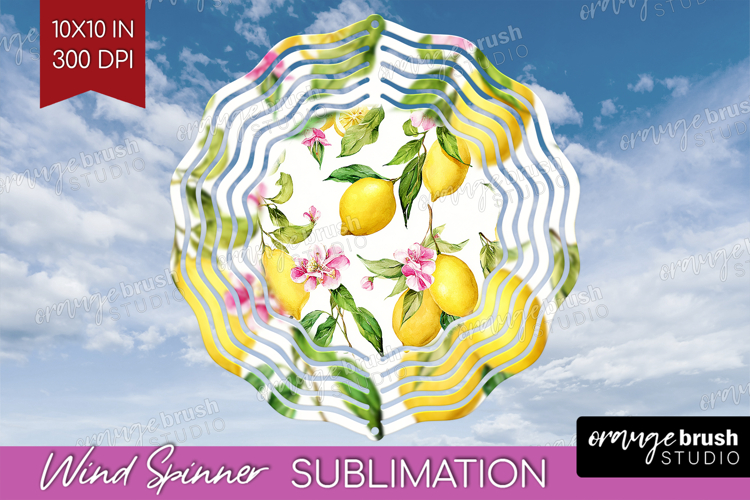 Mediterranean Wind Spinner Sublimation PNG - Summer Round
