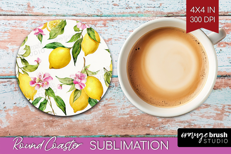 Mediterranean Round Coaster - Summer Coaster PNG Sublimation
