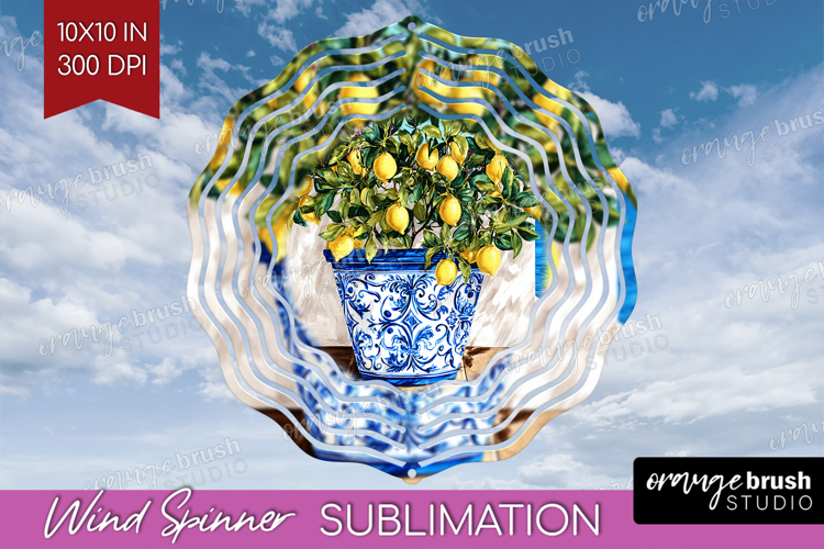 Mediterranean Wind Spinner Sublimation PNG - Summer Round