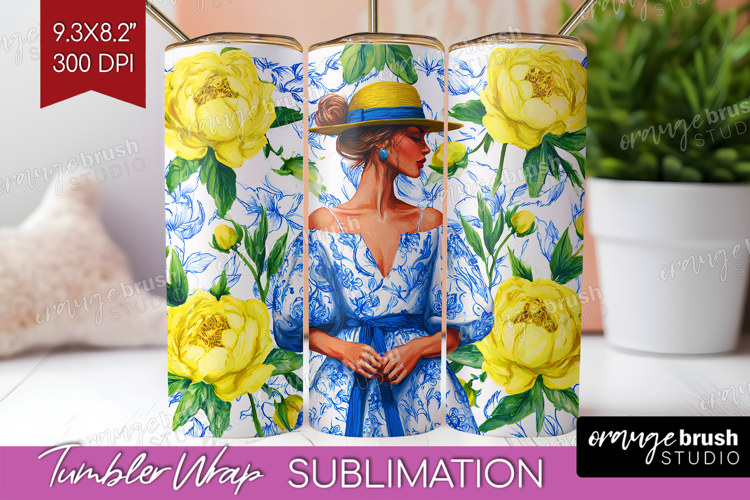 Mediterranean Tumbler Wrap - Summer Tumbler PNG Sublimation