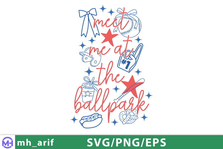 Meet Me at the Ballpark Hand-Drawn SVG T-shirt Design