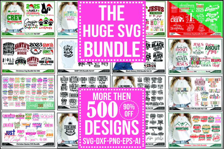 The Huge SVG Bundle, More Than 500 Designs Bundle