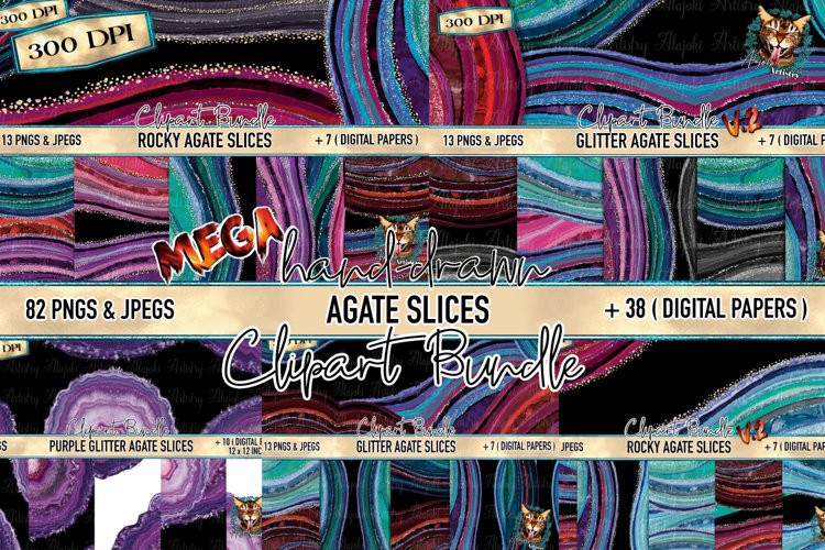 Mega Agate Slice Graphic Elements Bundle in Use - Crafting Inspiration