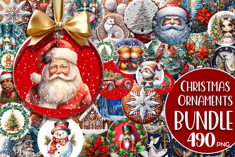 Mega Christmas Sublimation ornament PNG Bundle