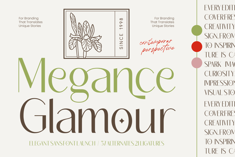 Megance Glamour - Elegant Sans Font