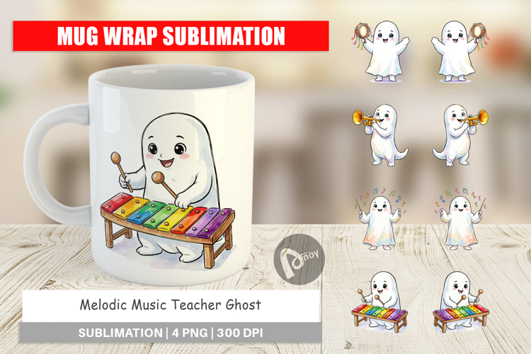 Music Teacher Ghost Mug Wrap