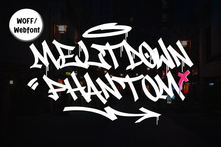 Meltdown Phantom | Urban Drip Graffiti Font | Webfont
