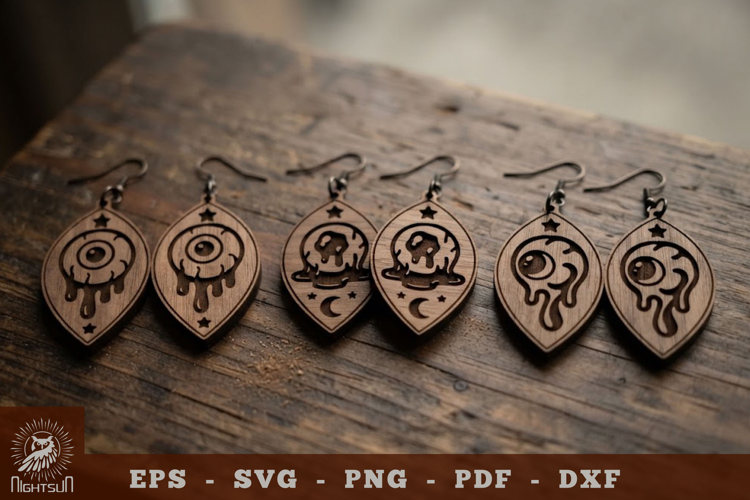Melting Eye Lasercut Earrings 1
