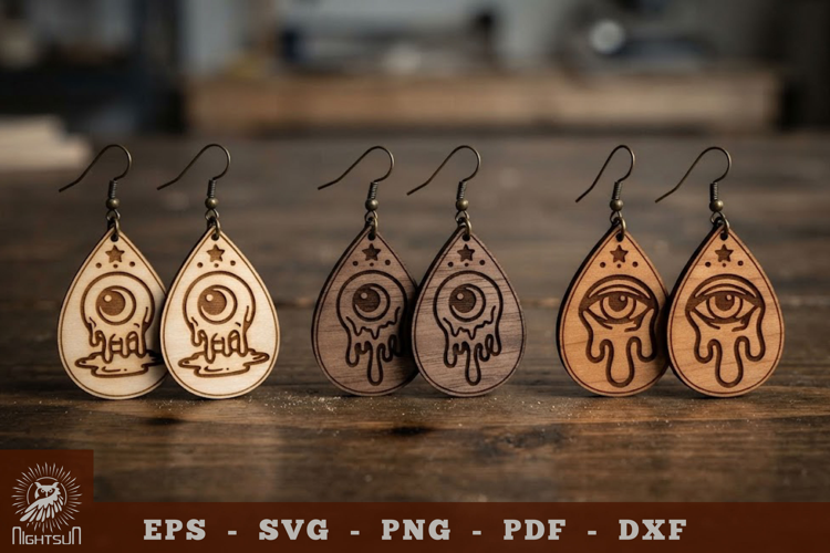Melting Eye Lasercut Earrings 2