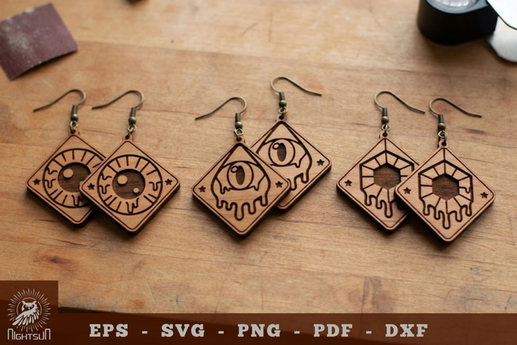 Melting Eye Lasercut Earrings 3