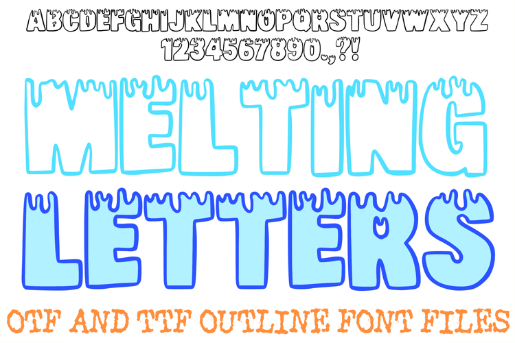 Melting Letters Alphabet Font Hand Drawn ABC OTF TTF Type