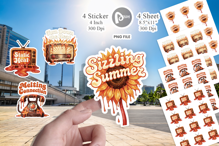 Melting Retro Object 70s Sticker