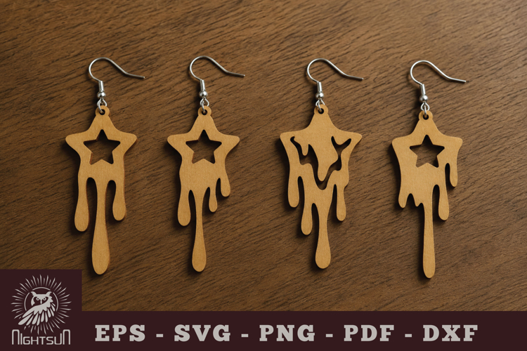 Melting Star Lasercut Earrings