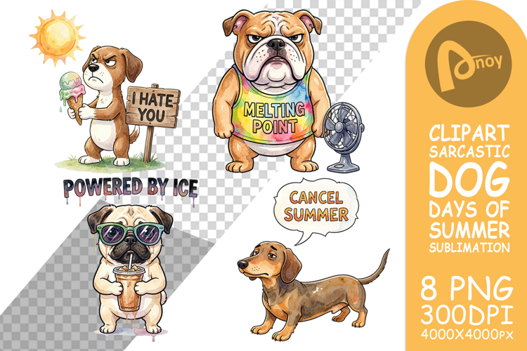 Melting Summer Dog Sarcastic Sublimation