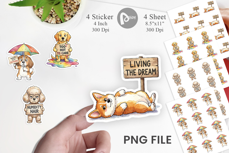 Melting Summer Dog Sarcastic Sticker
