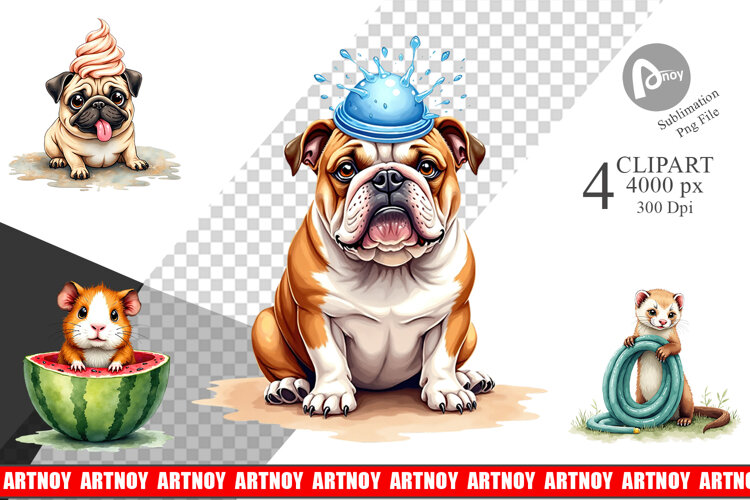 Melting Summer Pets Sublimation example image 1